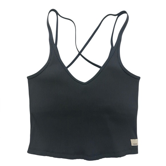 Vuori Rib Crop Tank - Stone SMALL - Picture 3 of 6